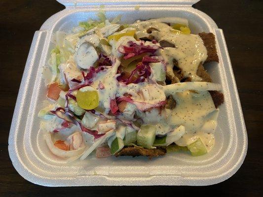 Gyro rice bowl w/ tzatziki sauce