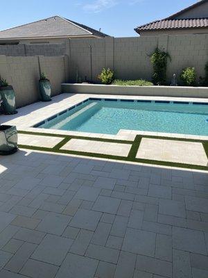 Backyard travertine