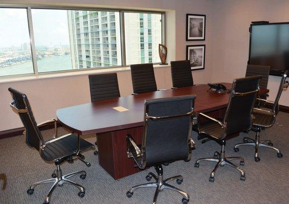 Our conference room has a gorgeous view of Biscayne Bay.