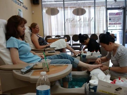 Pedicures for the ladies.