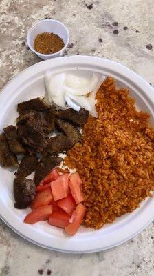 Beef Suya and Jollof Rice