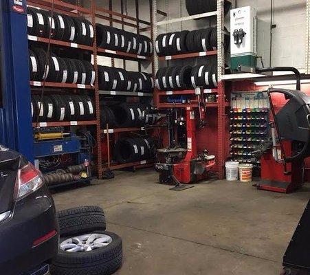 Tire Inventory and Mounting & Balancing Station.  We Provide Free Nitrogen Tire Fill/Refill with the Purchase of Tires