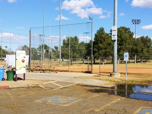 Rundown baseball field