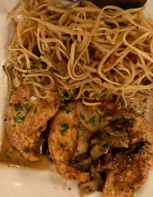 Chicken marsala with pasta