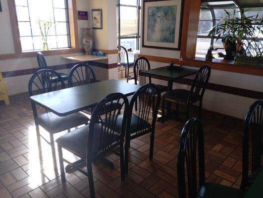 Clean dining area