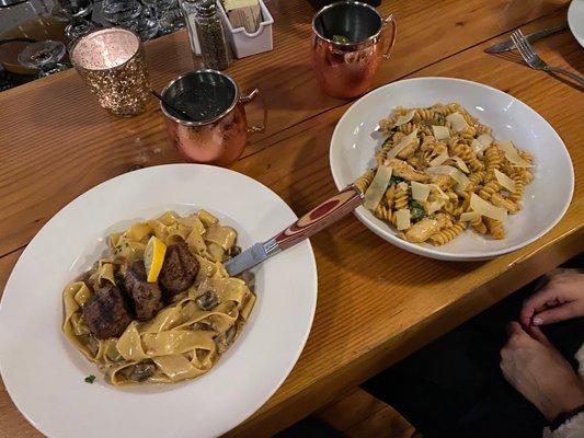 Stroganoff and Cajun pasta!