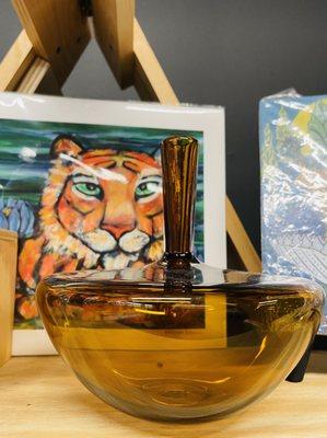 Glass vase (love the tiger)