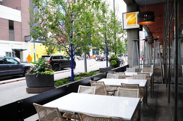 outdoor seating available for you to enjoy beautiful Downtown Denver