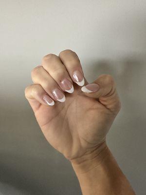 Acrylic French tip chrome nails