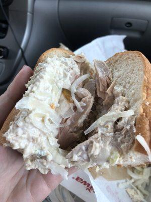 My Tuna Salad Hoagie. Literally 1/2 of it is like unprocessed tuna filet pieces.