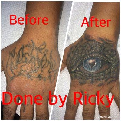 Tattoo cover up done by Ricky G at Xtreme ink.