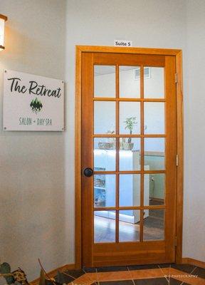 Entrance to The Retreat Salon and Day Spa! Found on the second floor, Suite #5