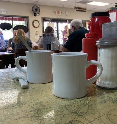 Coffee in vintage cups