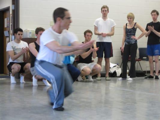 Joshua teaching the Tadashi Suzuki Technique at Shenandoah Conservatory