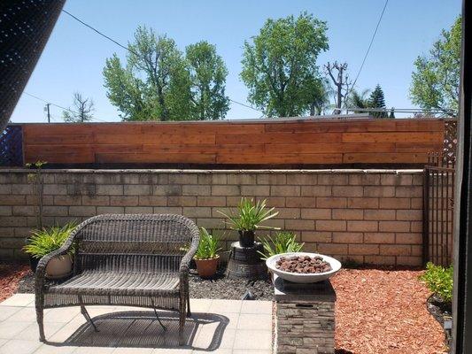 Back patio of one of the units