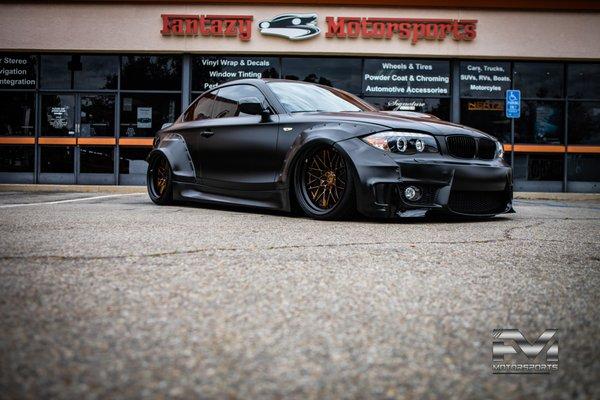 custom clinch widebody kit with custom 3pc avant garde sr10 and wrapped all this perfection in Avery Dennison satin black & Ceramic pro