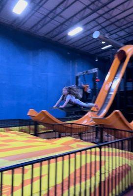 4 year old flying at sky zone