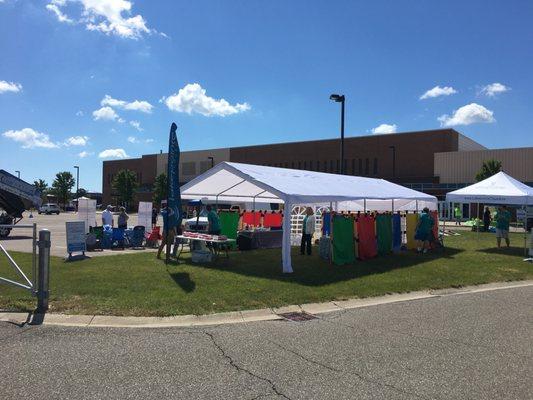 Our church booth. Lakepointe is providing babychanging area and private nursing area for families.