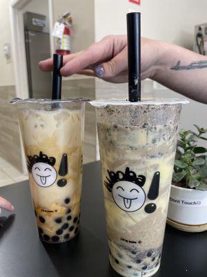 M8 Double Oreo Milk Tea & M12 Brown Sugar Boba Milk Tea