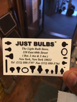 Just Bulbs card