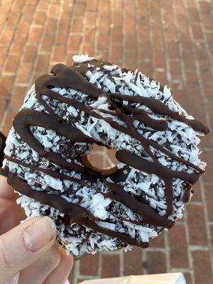 Chocolate coconut donut