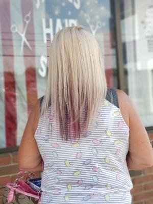 And even more pink and purple with that blonde icy color