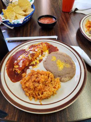 Chicken enchilada rice and beans