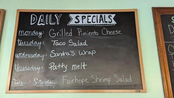 Daily specials board