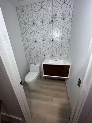 Half Bath we added for a Client in a walk in closet