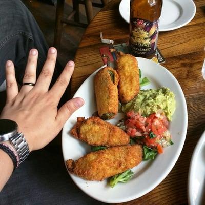 Jalapeño poppers the size of my fingers! So delish!