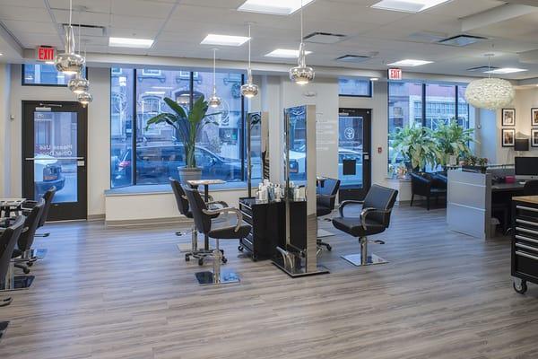 Our hairdressers and hairstylists work in a bright modern space when creating the most beautiful hair color and hair cuts.