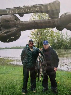 Fishermen Doug and Gordon with their happy faces on!