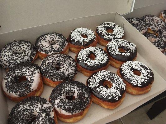 Black and white Sprinkled Donuts