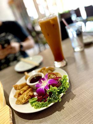 Gyoza and Thai Tea