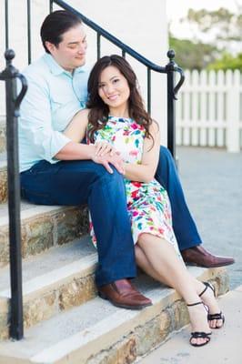 Point Loma San Diego California engagement photography session. Romantic lighthouse ocean coastline in California near La Jolla.