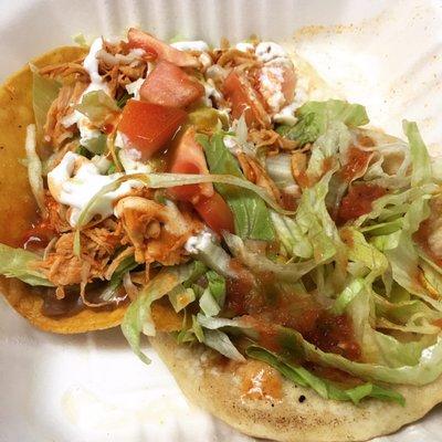 Tostada and Pupusa ... it was yummy I just wish I would have been told they didn't have curtido instead of just assuming I wanted lettuce