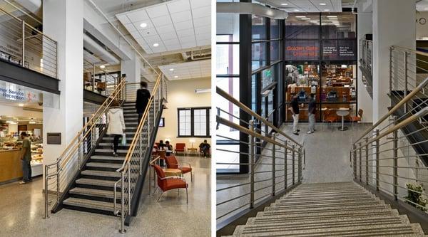 The clean modern design of the Cafe/Bookstore space is a very pleasant setting