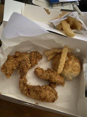 Bad 3 Piece Mixed Chicken Combo Smallest piece hard as a rock