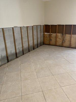 Reconstruction after water damage in a commercial property