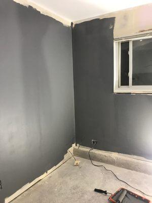 Towards the end of the bedroom remodel