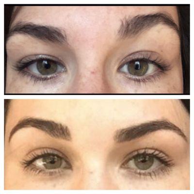 My brows pre-Lib vs. my brows fresh after a Lib visit!