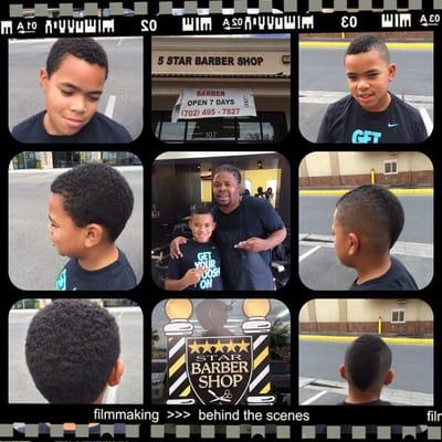 Before and after for my son. His barber was shorty.