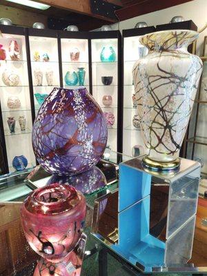 Beautifully designed blown glass vases, ornaments, marbles and sculpture.