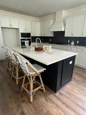 Navy and White counter swivel chairs