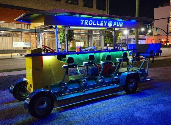 Trolley Pub after dark!