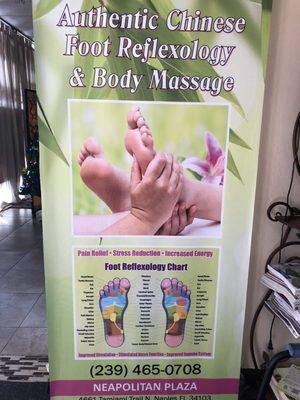 Reflexology... I had the best foot massage. I did not have appointment but thankful to get in! Wow  Really great