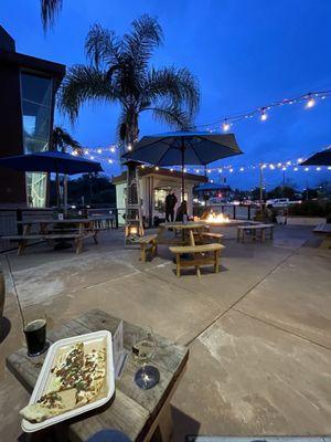 Patio, firepit, flatbread