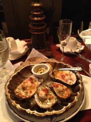 The Pelican Club baked oysters.