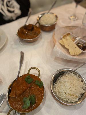 Tikka Chicken Tika Masala and Beef Makhini