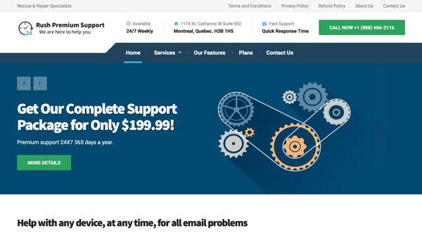 Our work for rushpremiumsupport.com